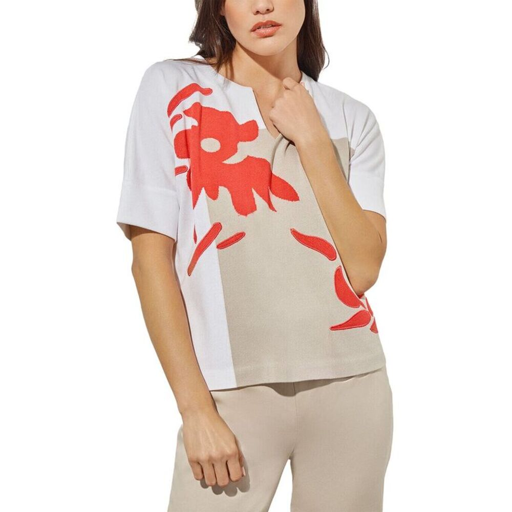 Ming Wang Womens  Short Dolman Sleeve Tunic